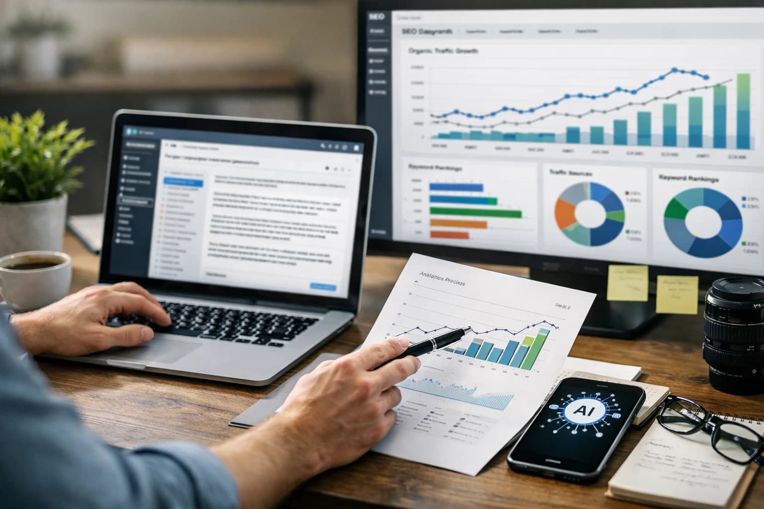 What are effective AI SEO workflows for scaling traffic?